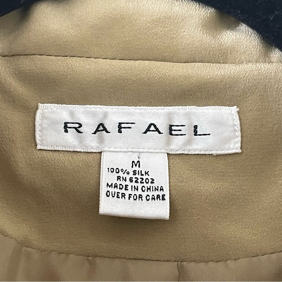 RAFAEL 100% Silk Quilted Jacket Women’s M Crop Button Front Neutral Tan - Picture 4 of 13